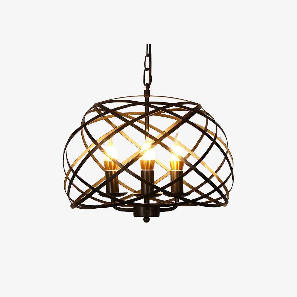 Alessio Vintage Retro Stylish Open Cage Candle Chandelier - Lumpaz