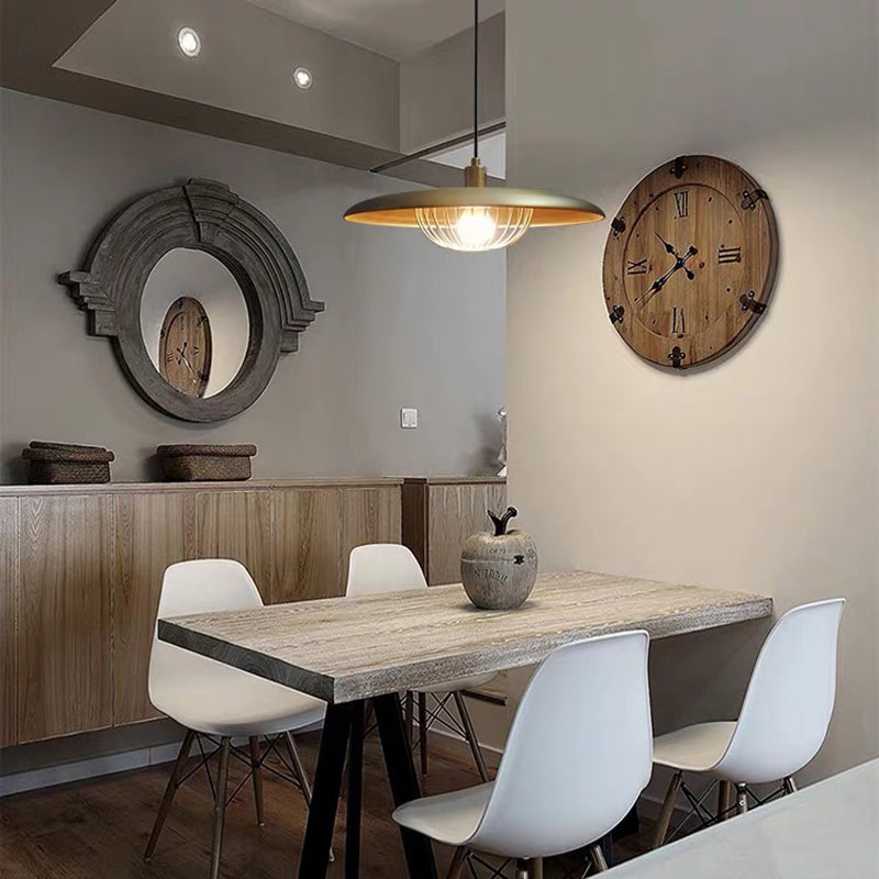 Cairns Modern Nordic Sutle Metal Pendant Light, Gold/Brown/Gray/Brown/Wood - Lumpaz