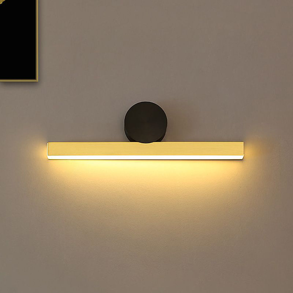 Edge Modern Geometric Metal Wall Lamp, Black & Gold, Bedroom - Lumpaz