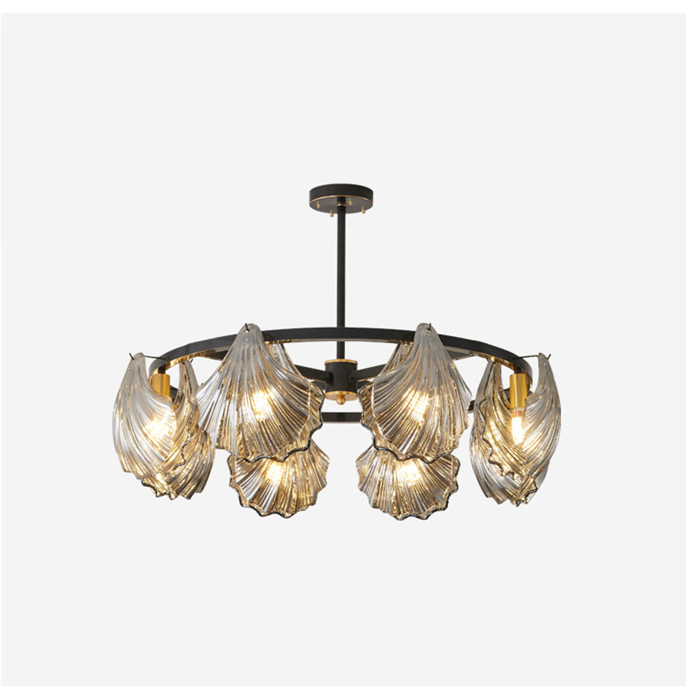 Kirsten Modern Annular Metal And Glass Pendant Light, Black/Gold - Lumpaz