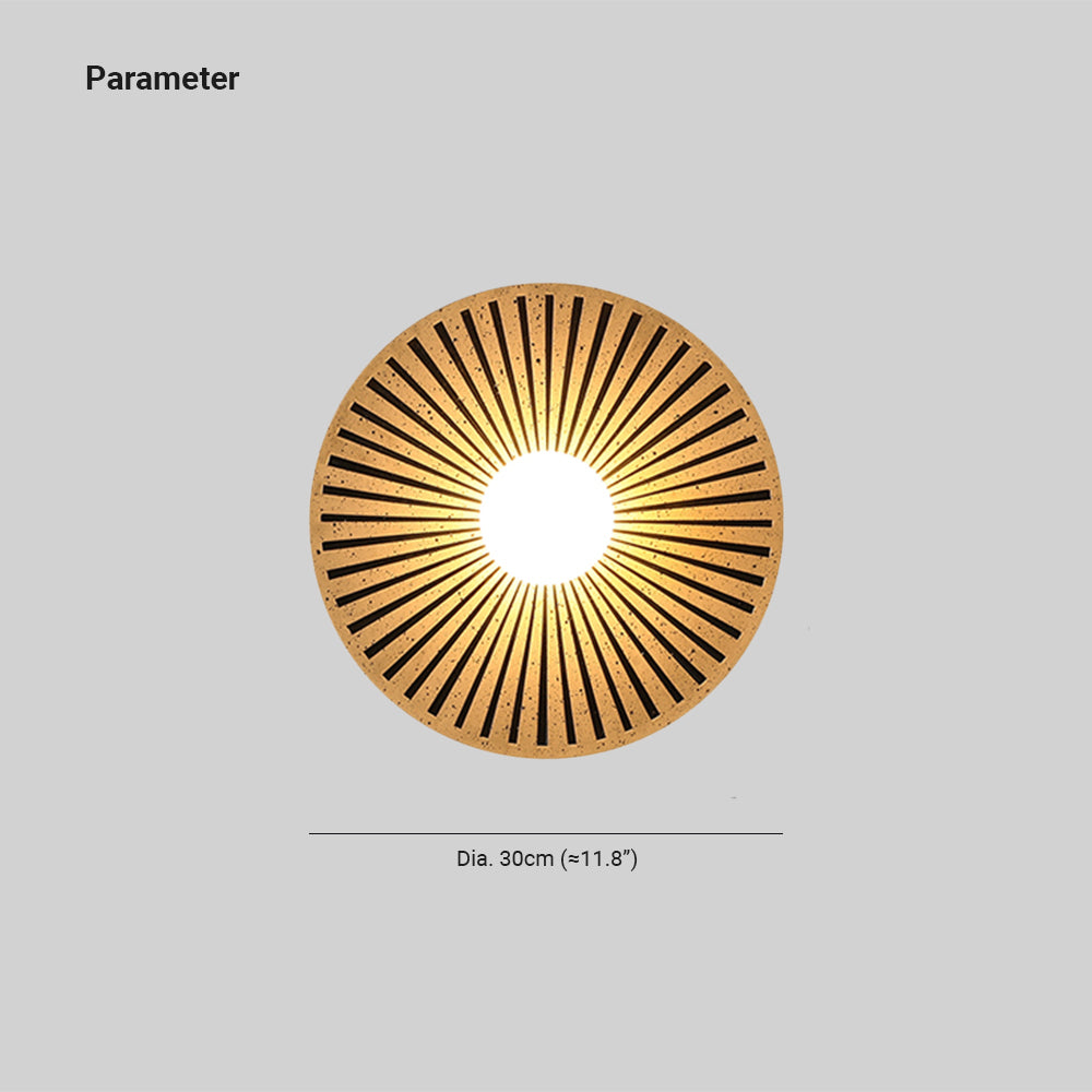 Morandi Vintage LED Wall Lamp Circle Resin Living Room Bedroom - Lumpaz