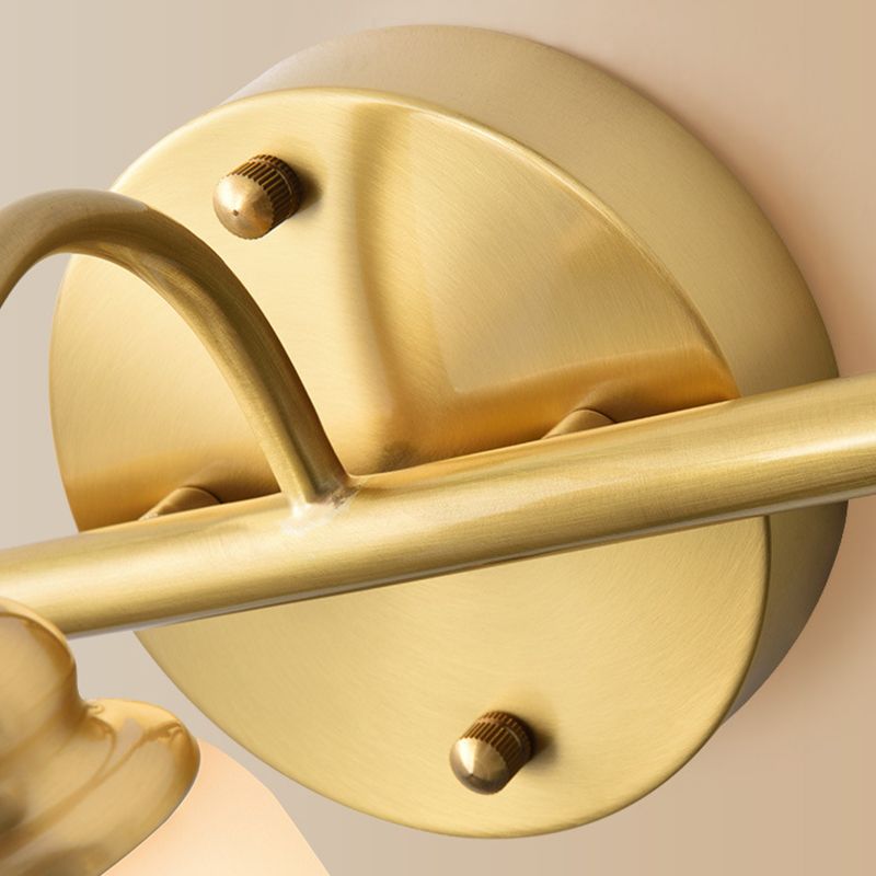 Félicie Vintage Flower Shaped Metal&Glass Lamp Wall, Gold - Lumpaz