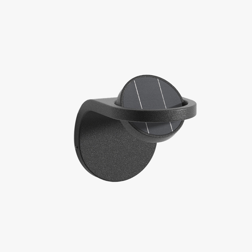 Orr Modern Arc Metal/Acrylic Solar Waterproof Adjustable Outdoor Wall Lamp, Black - Lumpaz