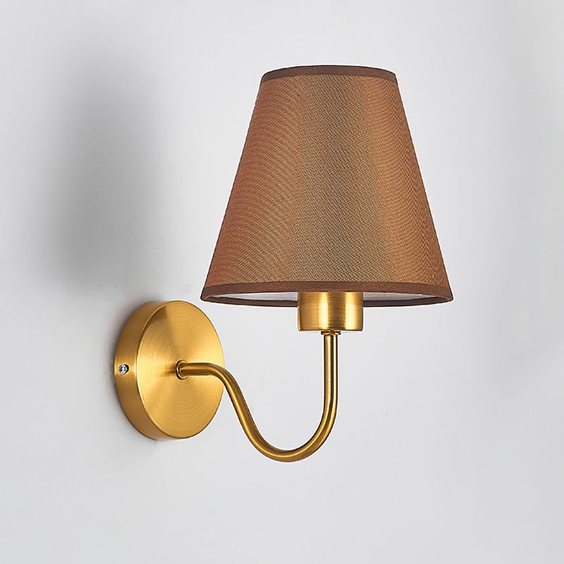 Eryn Nordic Fabric Metal Vanity Wall Lamp, Black/White/Coffee/Flaxen - Lumpaz