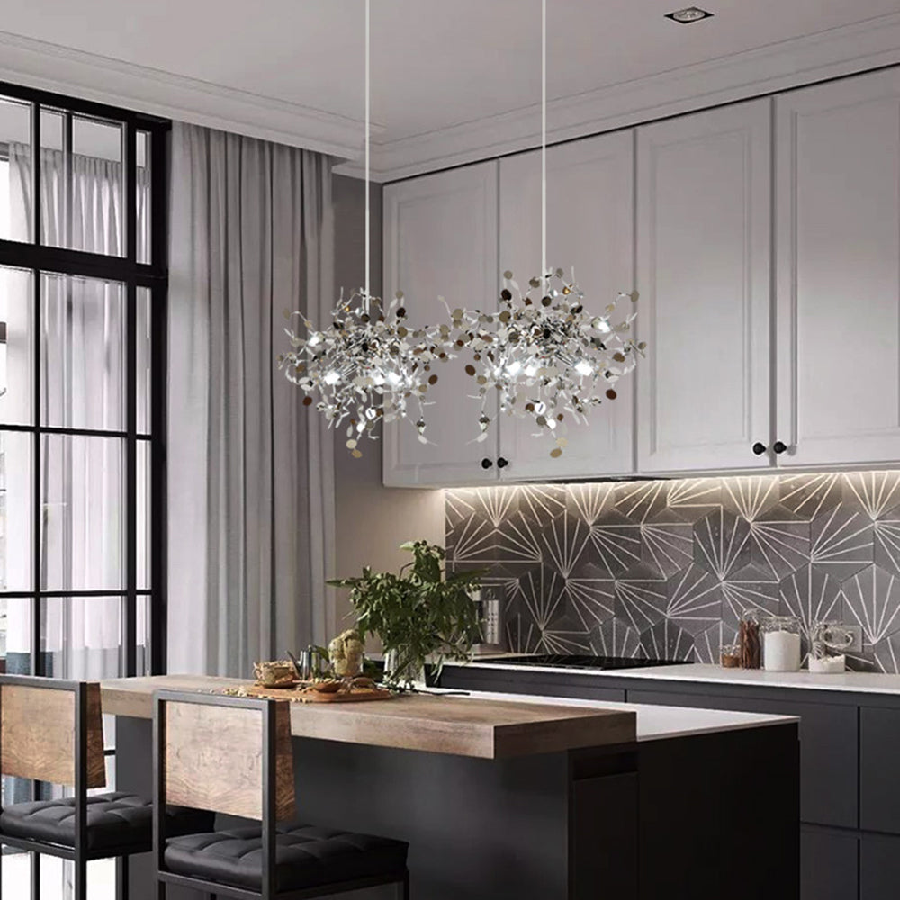 Olivia Artsy Classy Cluster Fireworks Pendant Light, Stainless steel - Lumpaz