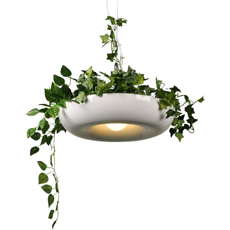 Nest Pendant Light Modern, Metal, Black/Green/White, Living Room - Lumpaz