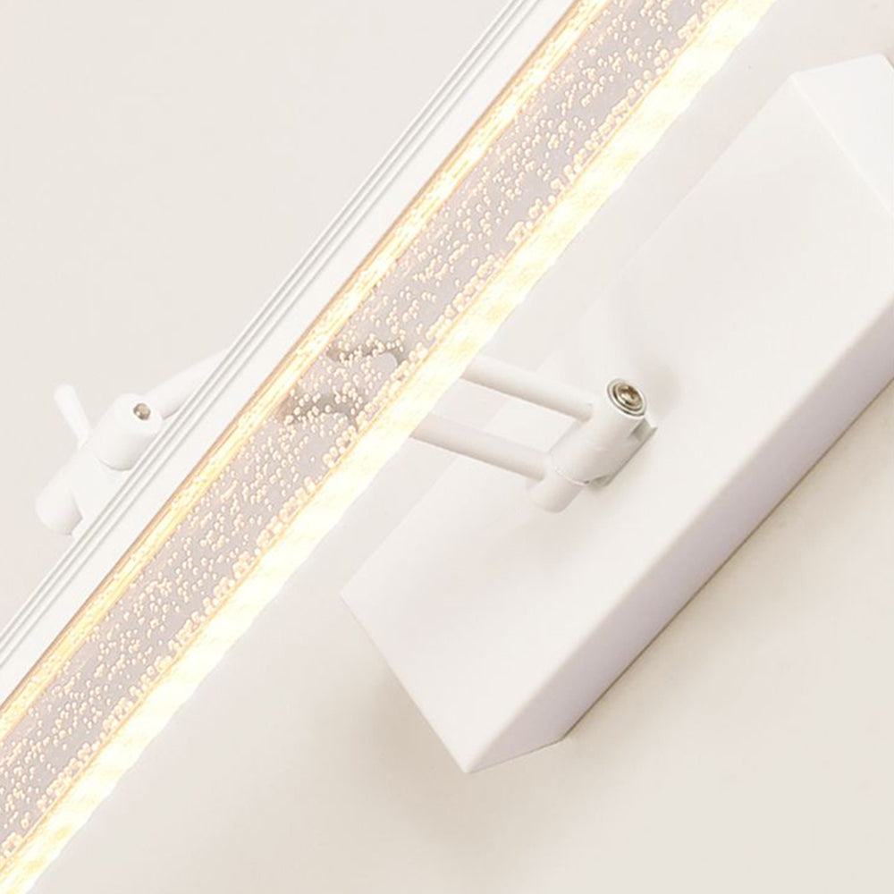 Edge Minimalist Linear Metal/Acrylic Mirror Front Vanity Wall Lamp, Black/White/Silver - Lumpaz