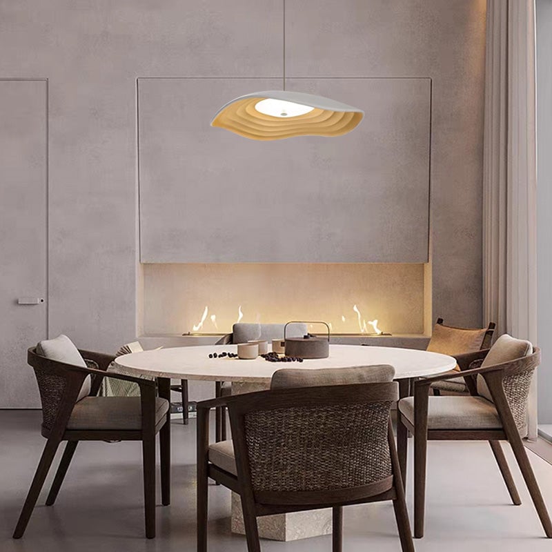 Carins Wabi-Sabi Resin LED Pendant Light, White/Orange/Black - Lumpaz