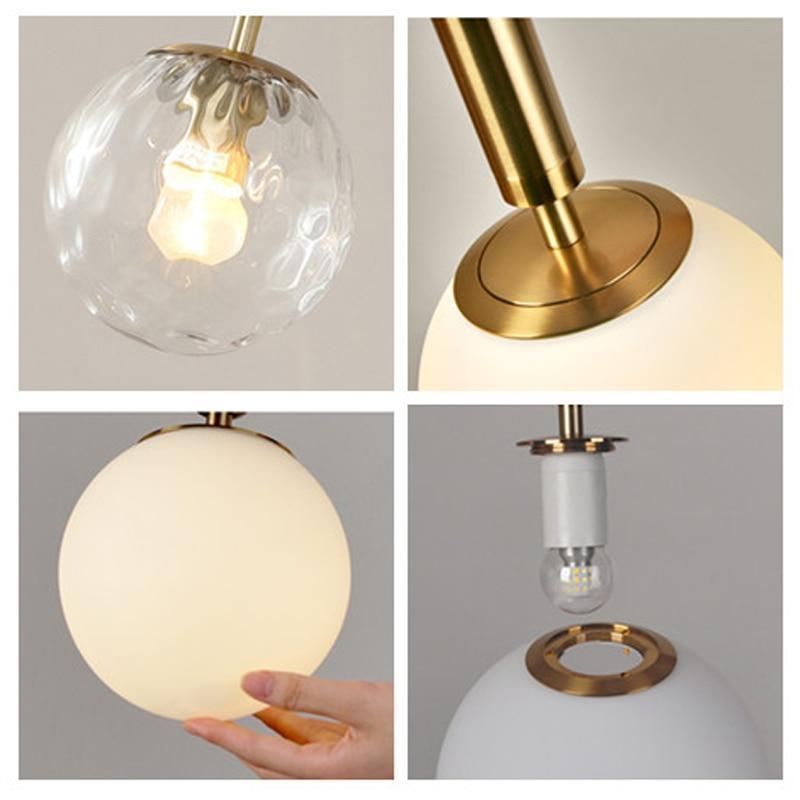 Valentina Modern Glass Ball Pendant Light, White/Clear - Lumpaz