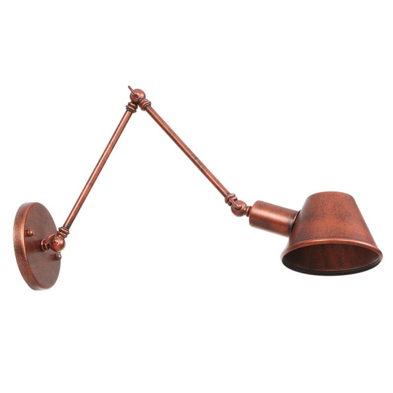 Brady Rotatable Wall Lamp with Swing Arm, Black/Rust - Lumpaz