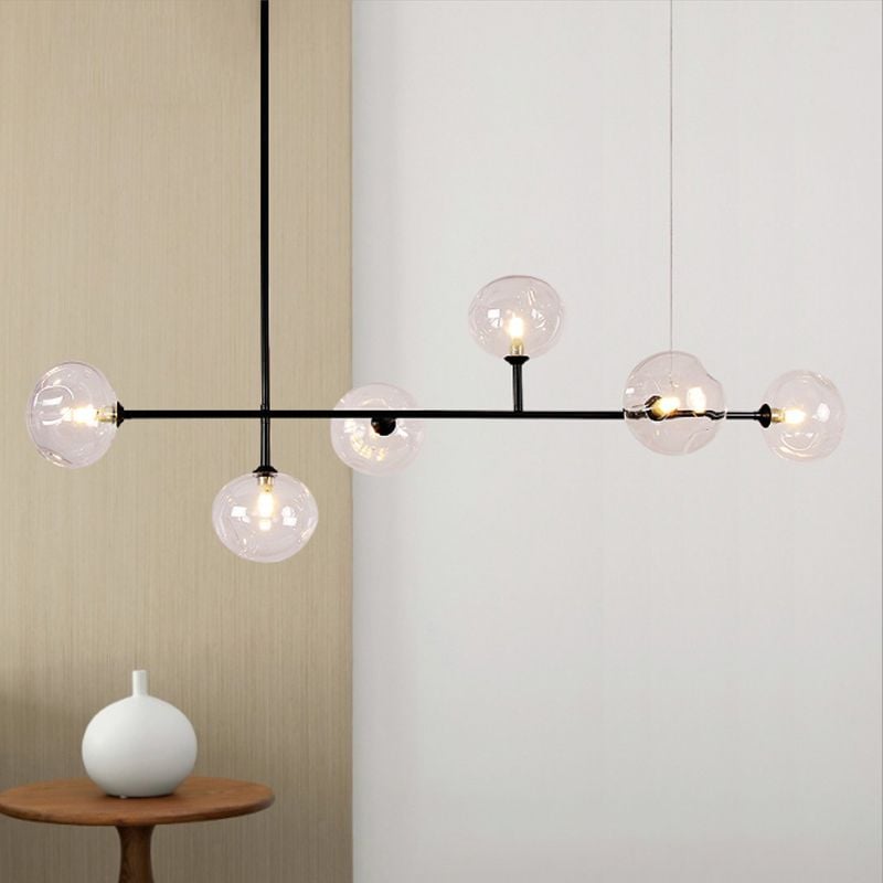 Valentina Modern Bubble Glass Pendant Light, Black - Lumpaz