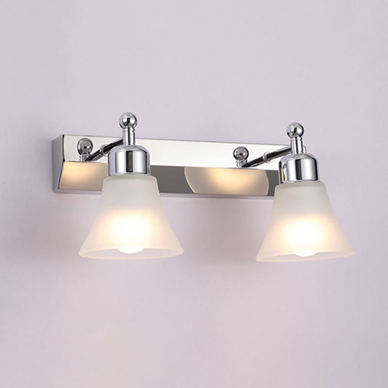 Leigh Nordic Flower Shaped Steel&Glass Bedroom Wall Lamps, Sliver - Lumpaz
