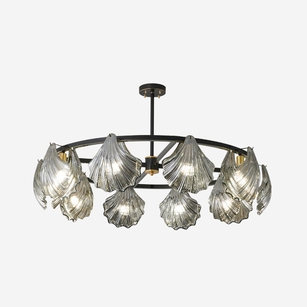Kirsten Modern Annular Metal And Glass Pendant Light, Black/Gold - Lumpaz