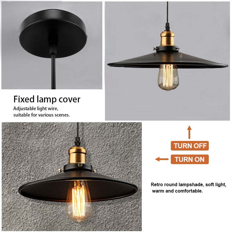 Alessio Modern Industrial Pot Metal Pendant Light, Black - Lumpaz