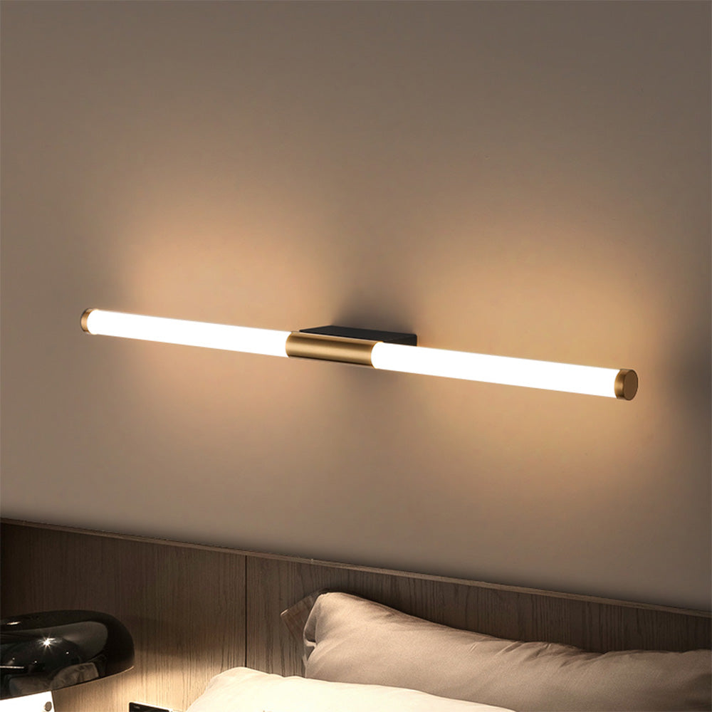 Leigh Modern Linear Cooper White Mirror Front Wall Lamp - Lumpaz
