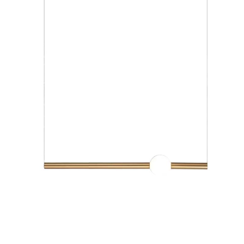 Edge Modern Linear Metal Pendant Light, White/Gold - Lumpaz
