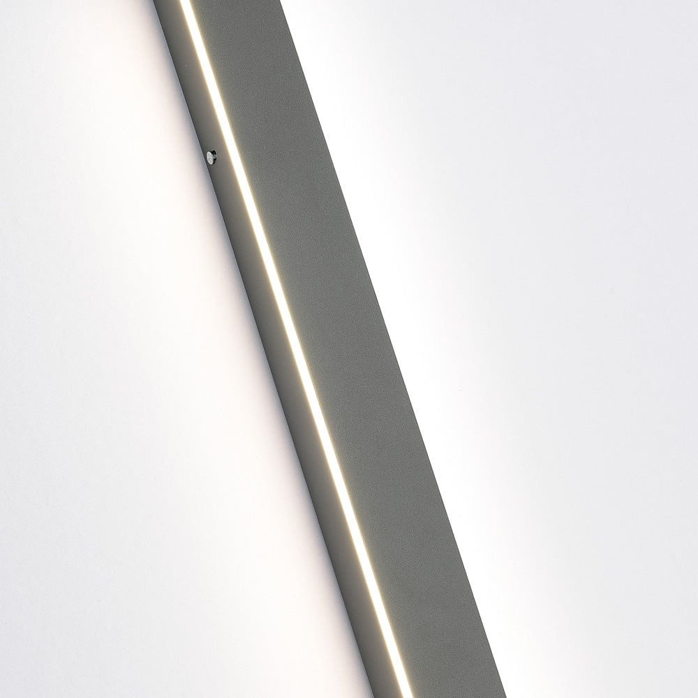 Edge Sleek Minimalist Rimless Linear Metal Outdoor Wall Light, Gray - Lumpaz