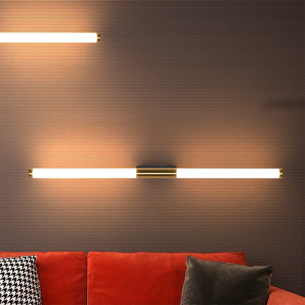 Leigh Modern Linear Cooper White Mirror Front Wall Lamp - Lumpaz