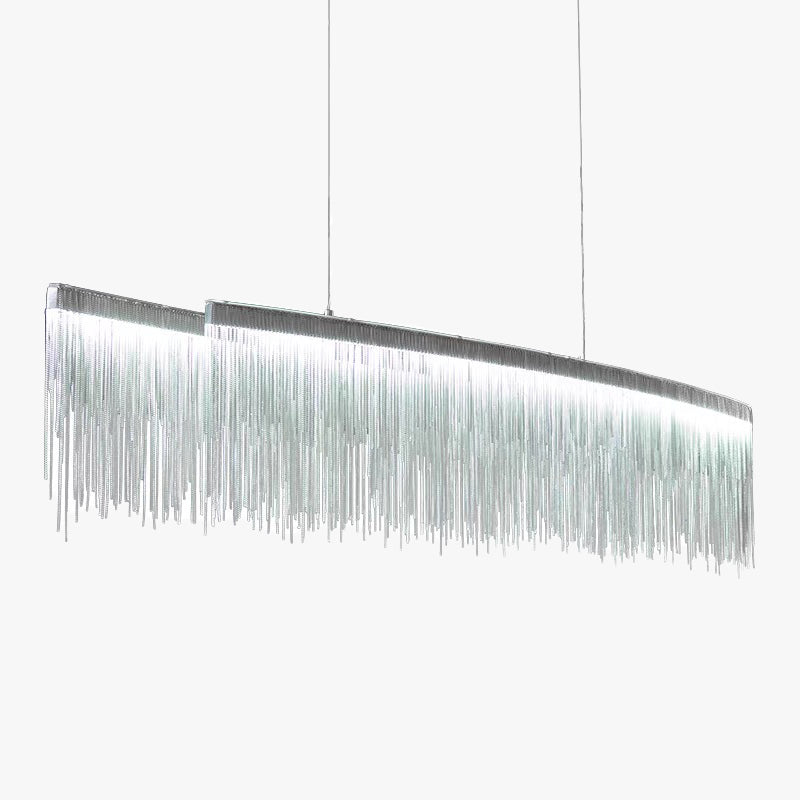 Marilyn Luxury Tassel Metal/Acrylic Pendant Light, Gold/Chrome - Lumpaz
