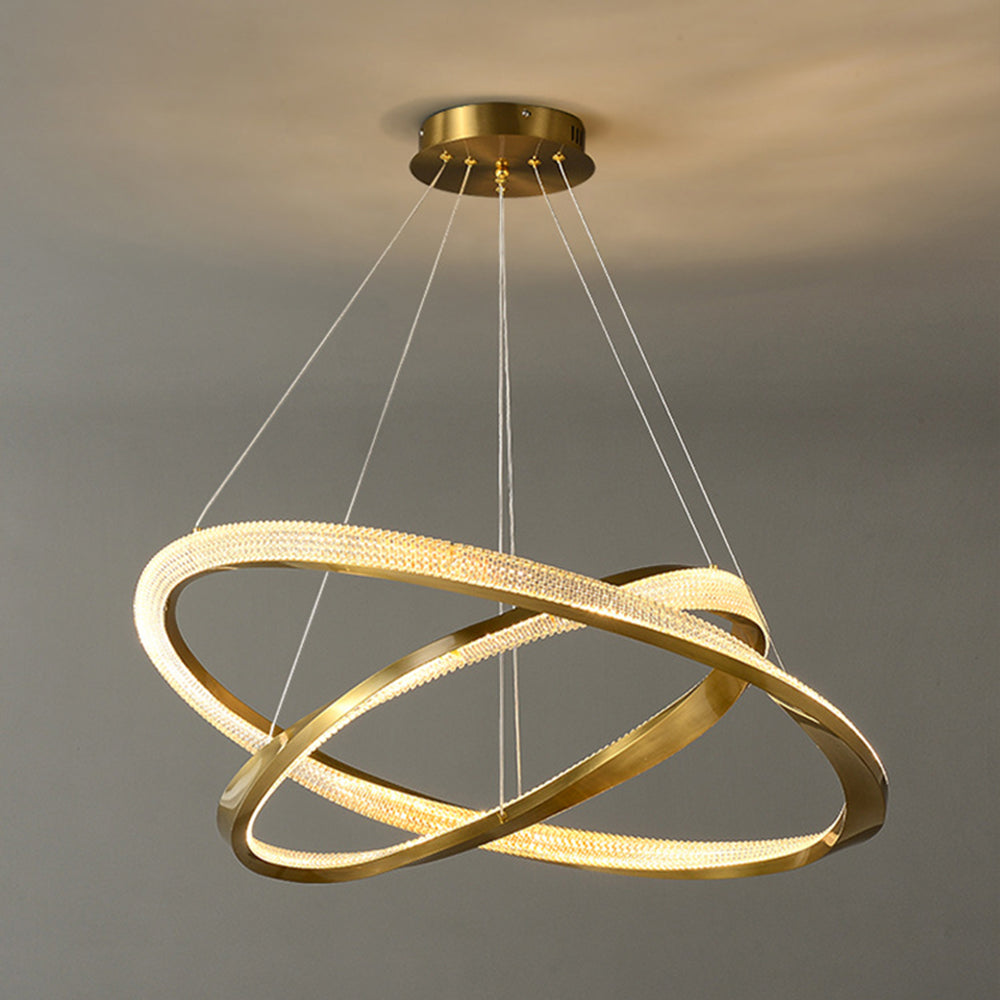 Arisha Minimalist  Ring Spiral Shape Metal Pendant Light,Gold - Lumpaz