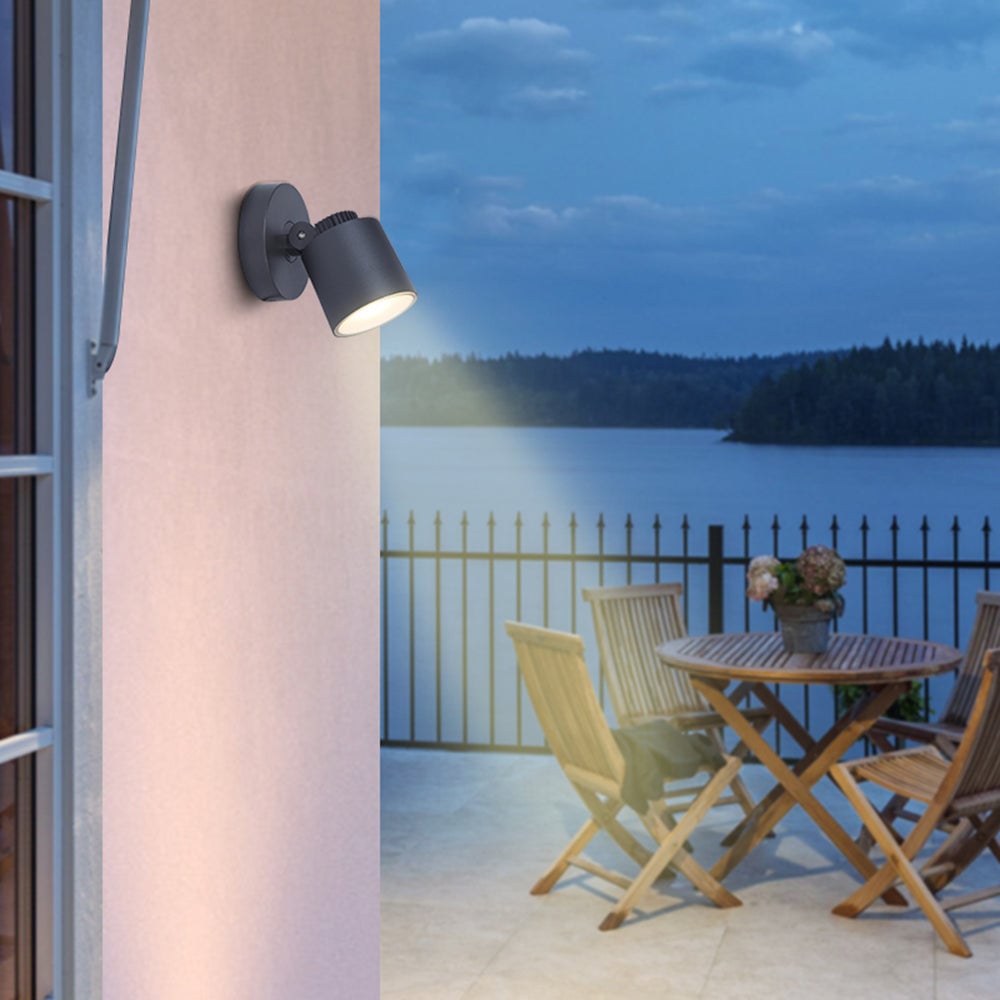 Orr Modern Camera Shape Metal/Acrylic Outdoor Waterproof Wall Lamp Spotlight, Black - Lumpaz