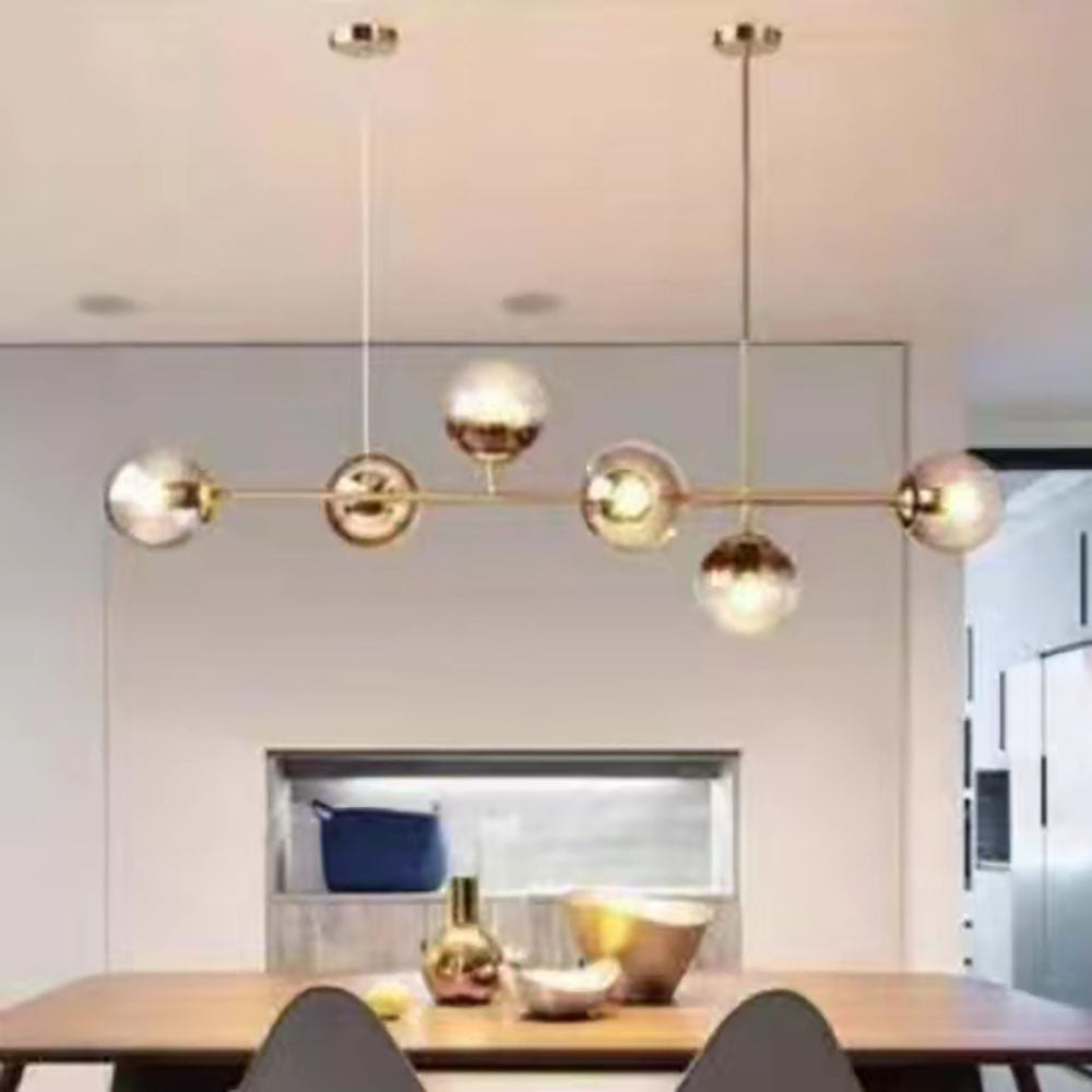 Valentina Modern Bubble Metal/Glass Pendant Light, Gold - Lumpaz