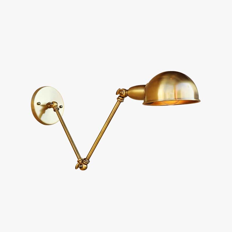 Brady Vintage Semi-sphere Metal Swing Arm Foldable Wall Lamp, Bronze - Lumpaz
