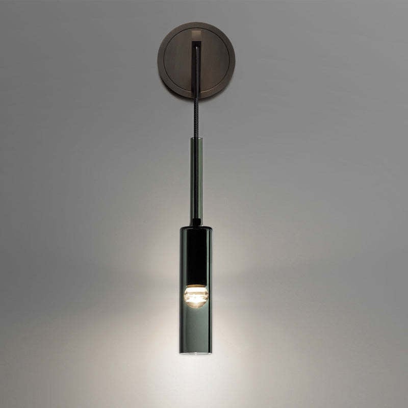 Sanna Modern Glass/Metal Pendant light/Wall Lamp, Black - Lumpaz