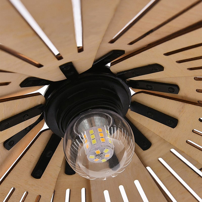 Samuels Retro Pendant Light, Metal & Wood - Lumpaz