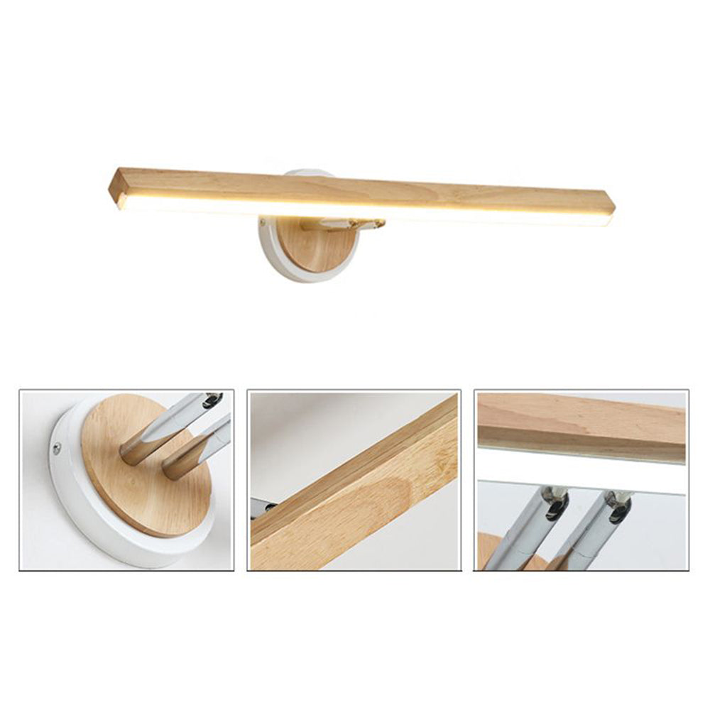 Ozawa Modern Linear Wooden Mirror Front Vanity Wall Lamp - Lumpaz
