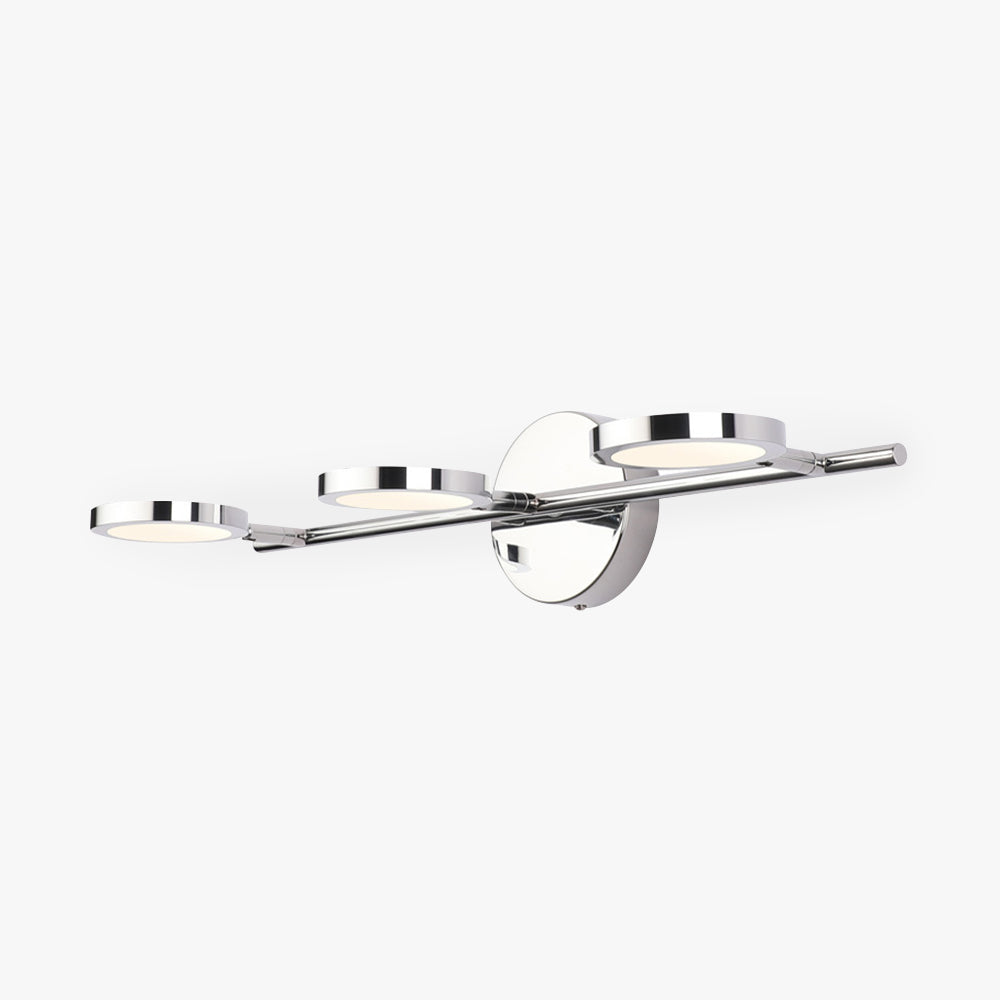 Leigh Modern Arc Wall Lamp, Silver, Metal/Acrylic, Front Mirror Vanity - Lumpaz