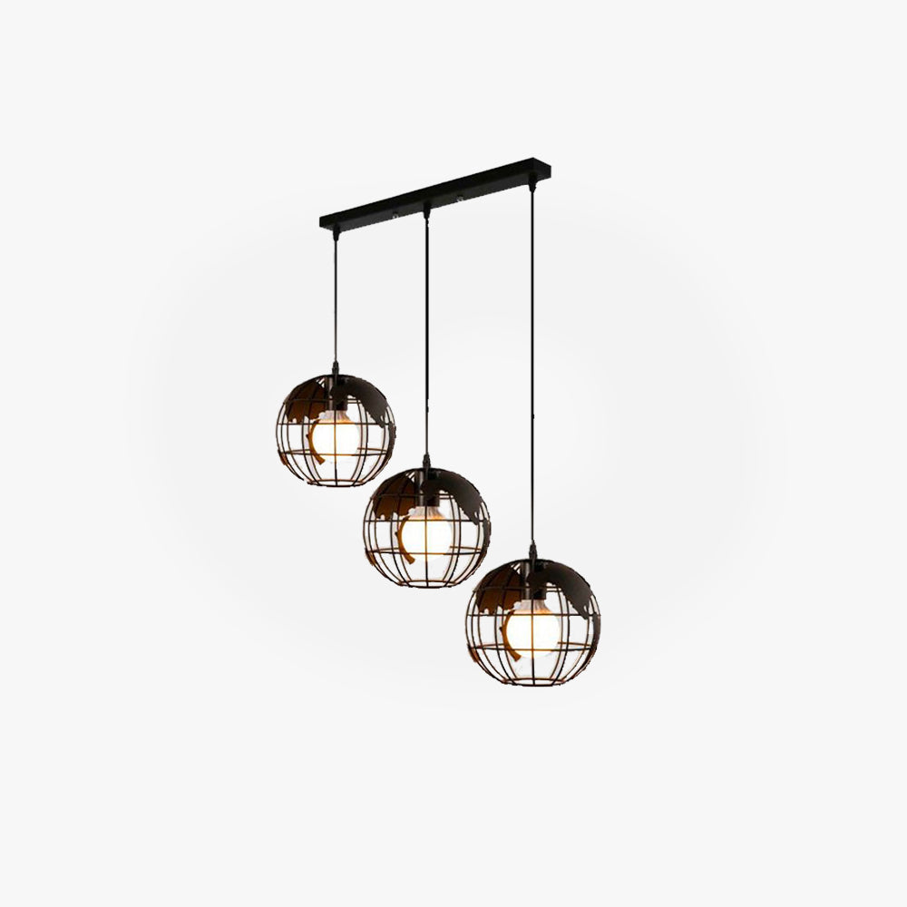 Alessio Cluster Globe Pendant Light, Black & White - Lumpaz