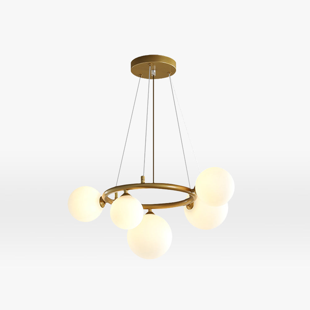 Valentina Modern Designe Wave Metal/Glass Pendant Light, White/Gold - Lumpaz