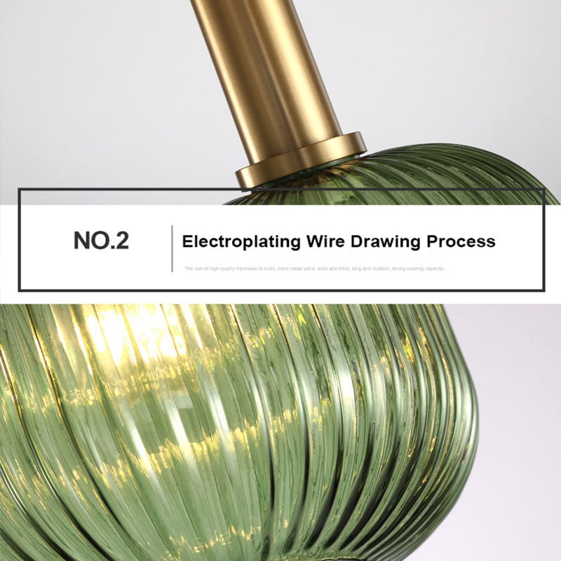 Hailie Pendant Light Crystal, Moru Glass, Cognac/Green/Gray, Kitchen Island - Lumpaz