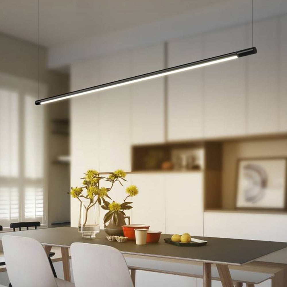 Edge Minimalist Linear Pendant Light Black Living Room - Lumpaz