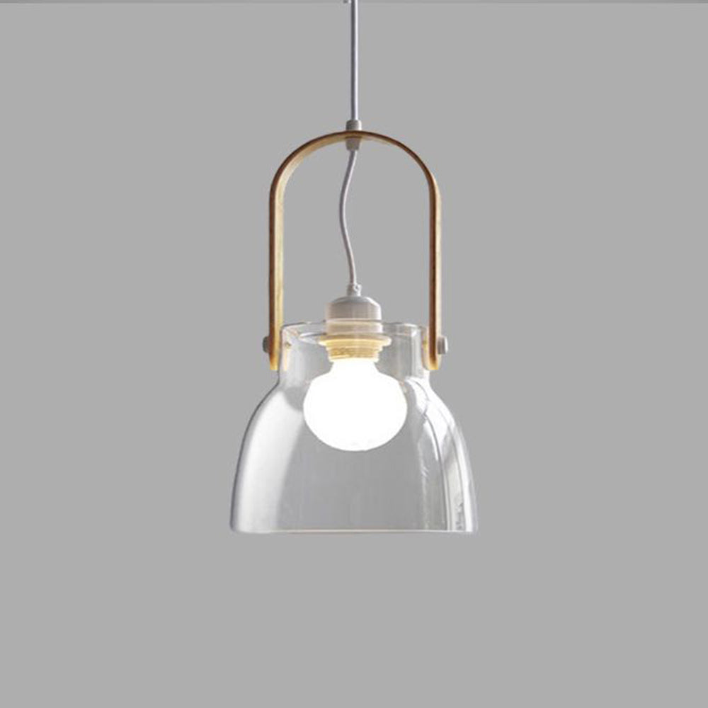 Hailie Minimalist Bowl Shaped Glass Pendant Light, Clear - Lumpaz