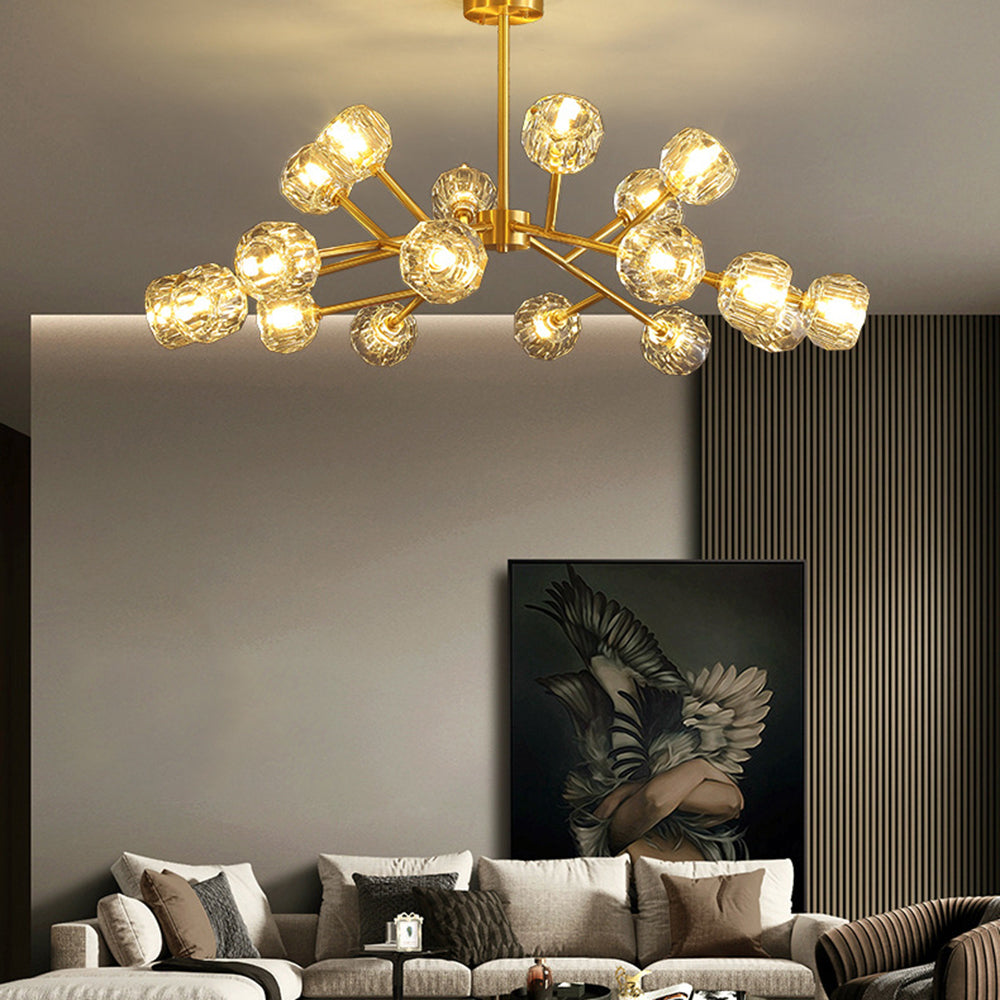 Valentina Modern Blown Metal Pendant Light, Gold - Lumpaz
