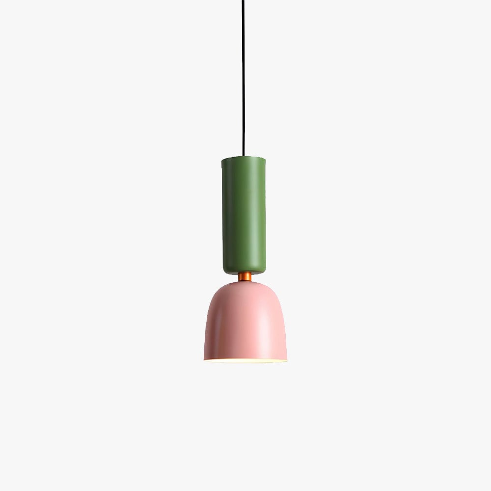 Morandi Modern Dome Art Deco Pendant Light, Black/Yellow/Pink/Gray - Lumpaz