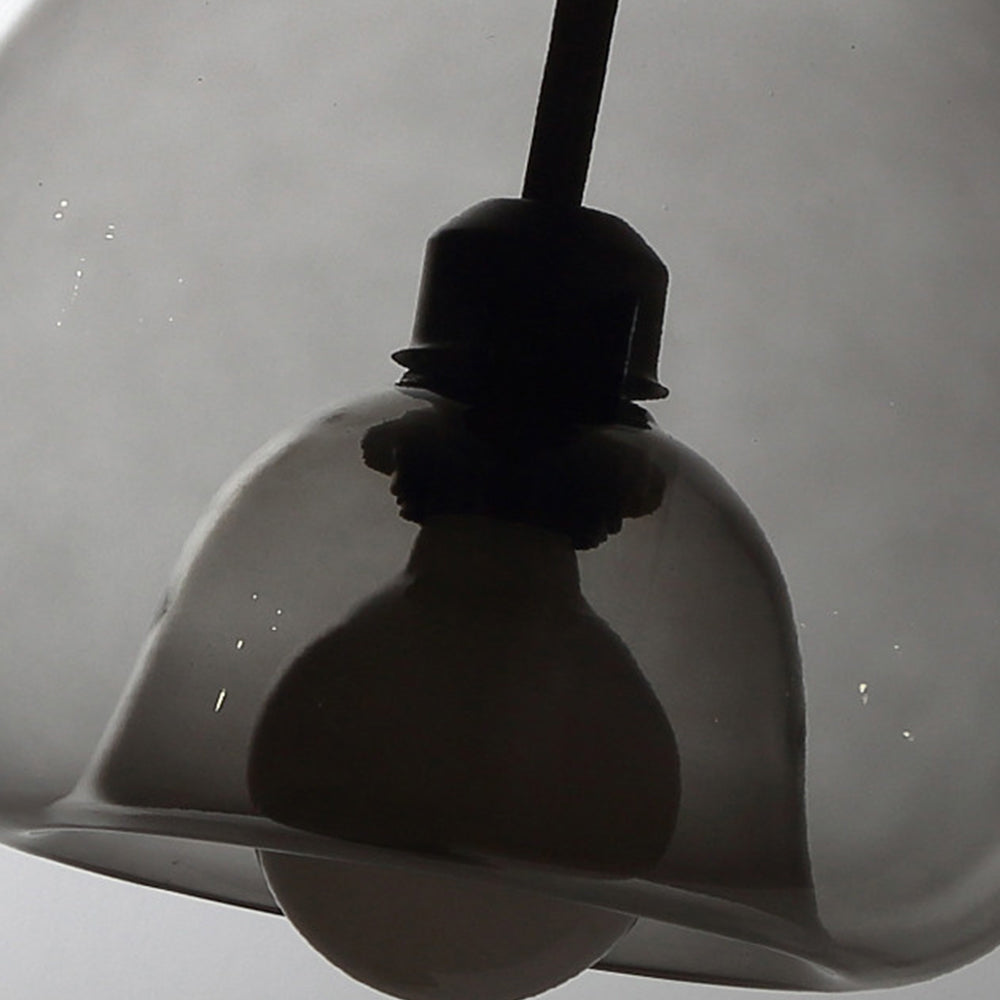 Hailie Modern Globe Glass Pendant Light, Amber/Smoky Gray - Lumpaz