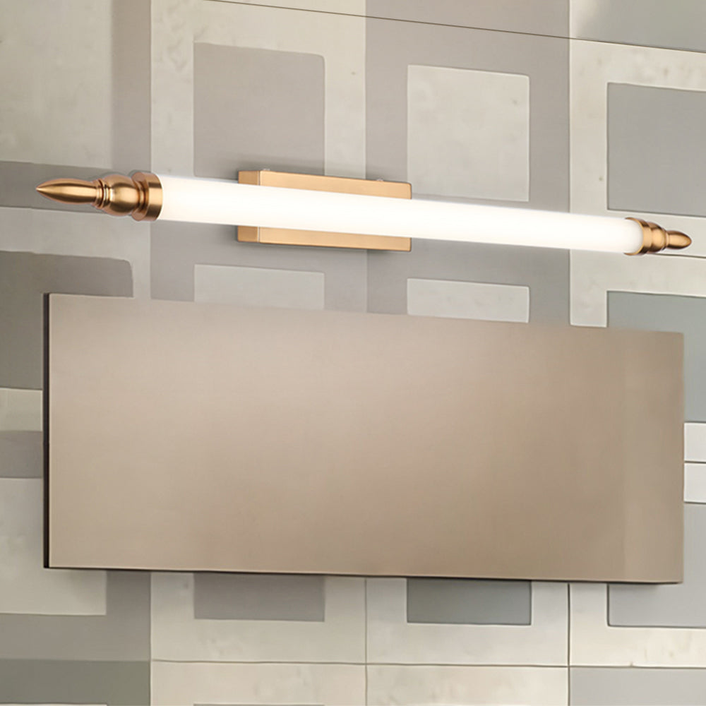 Leigh Retro Classic Metal/Acrylic Wall Lamp, Gold, Bathroom - Lumpaz