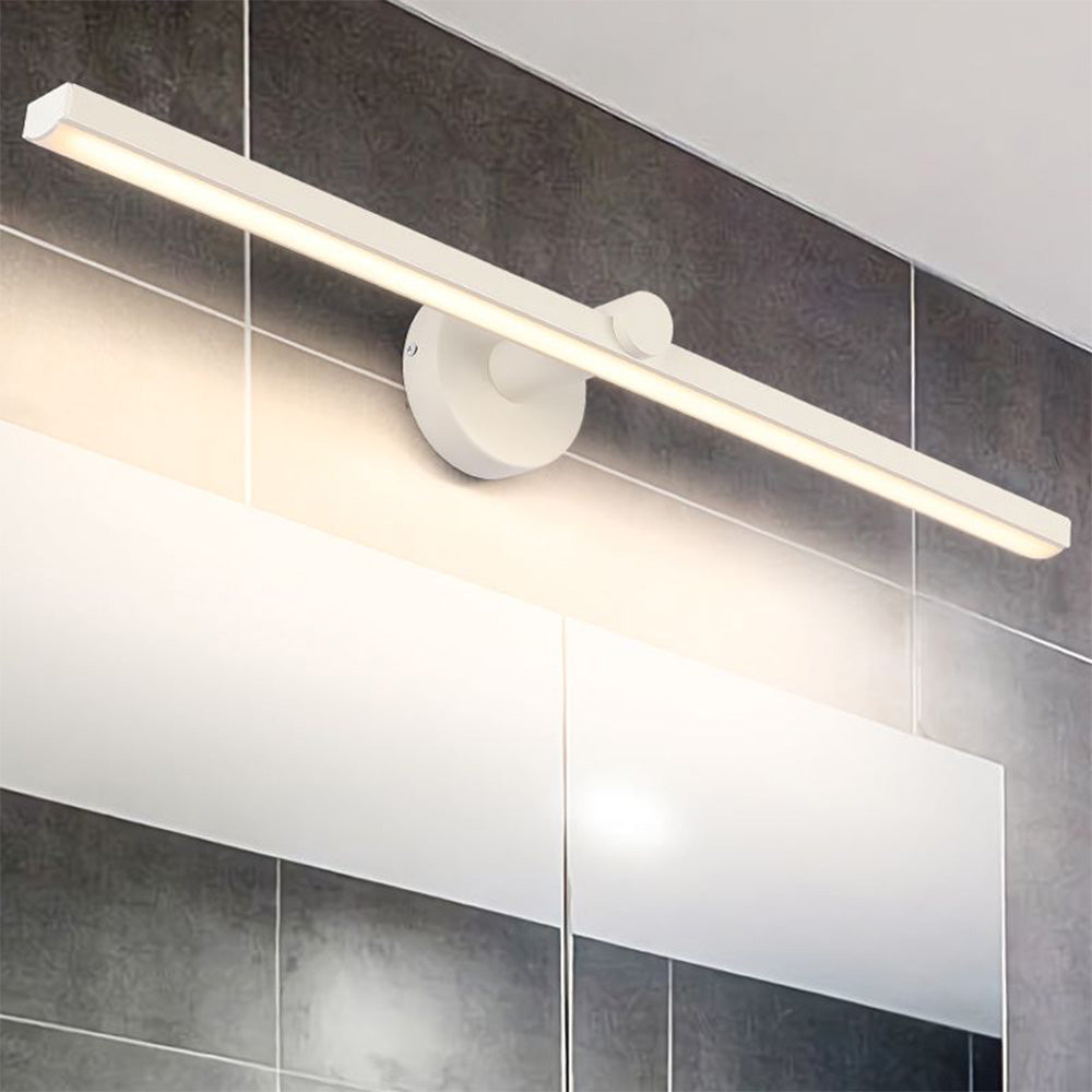 Leigh Minimalist Linear Acrylic Mirror Front Wall Lamp, White - Lumpaz