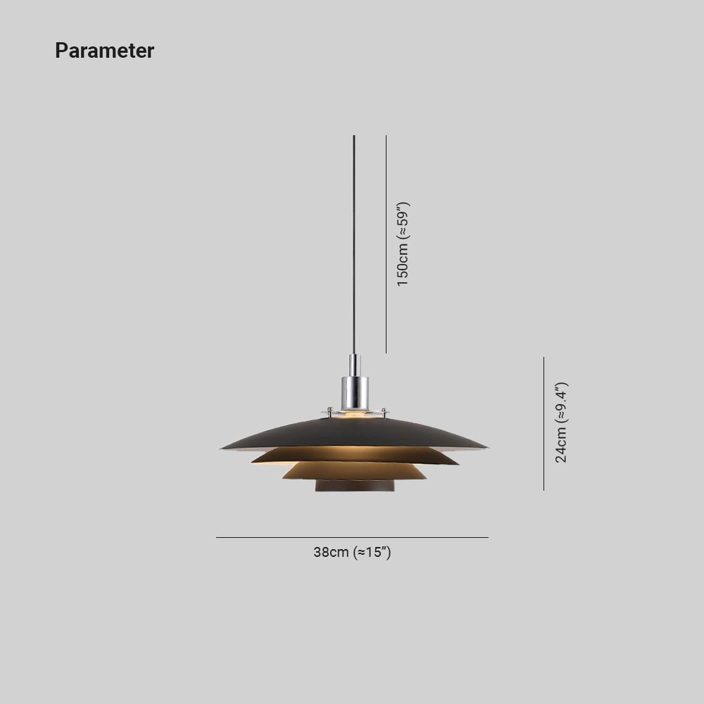 Morandi Modern Frisbee Shaped Metal Pendant Light, Black/White - Lumpaz