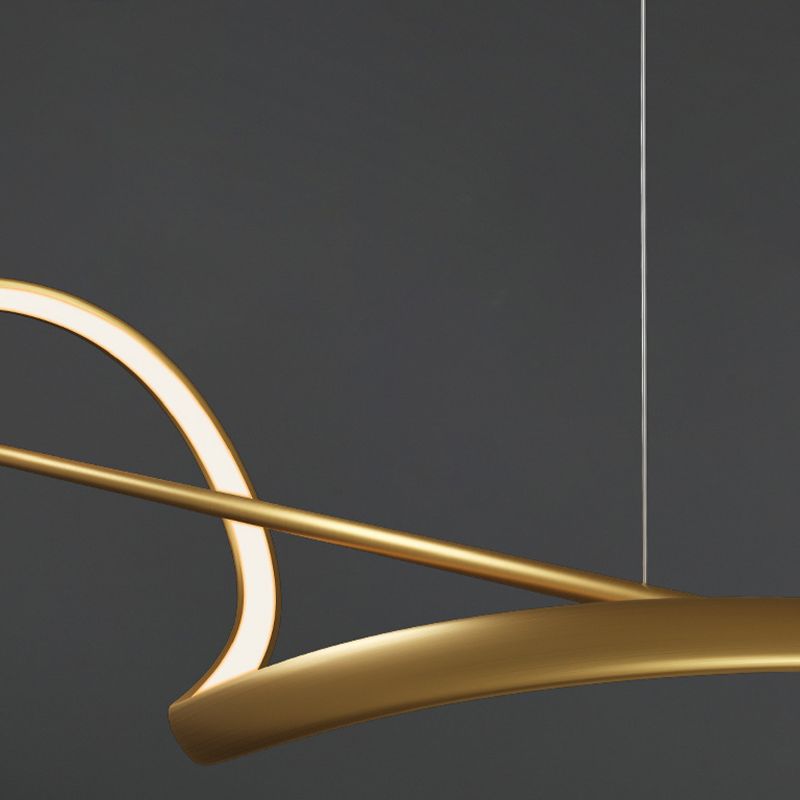 Pendant Light Wave Minimalist Designer Metal Brass/Black Art Gallery - Lumpaz
