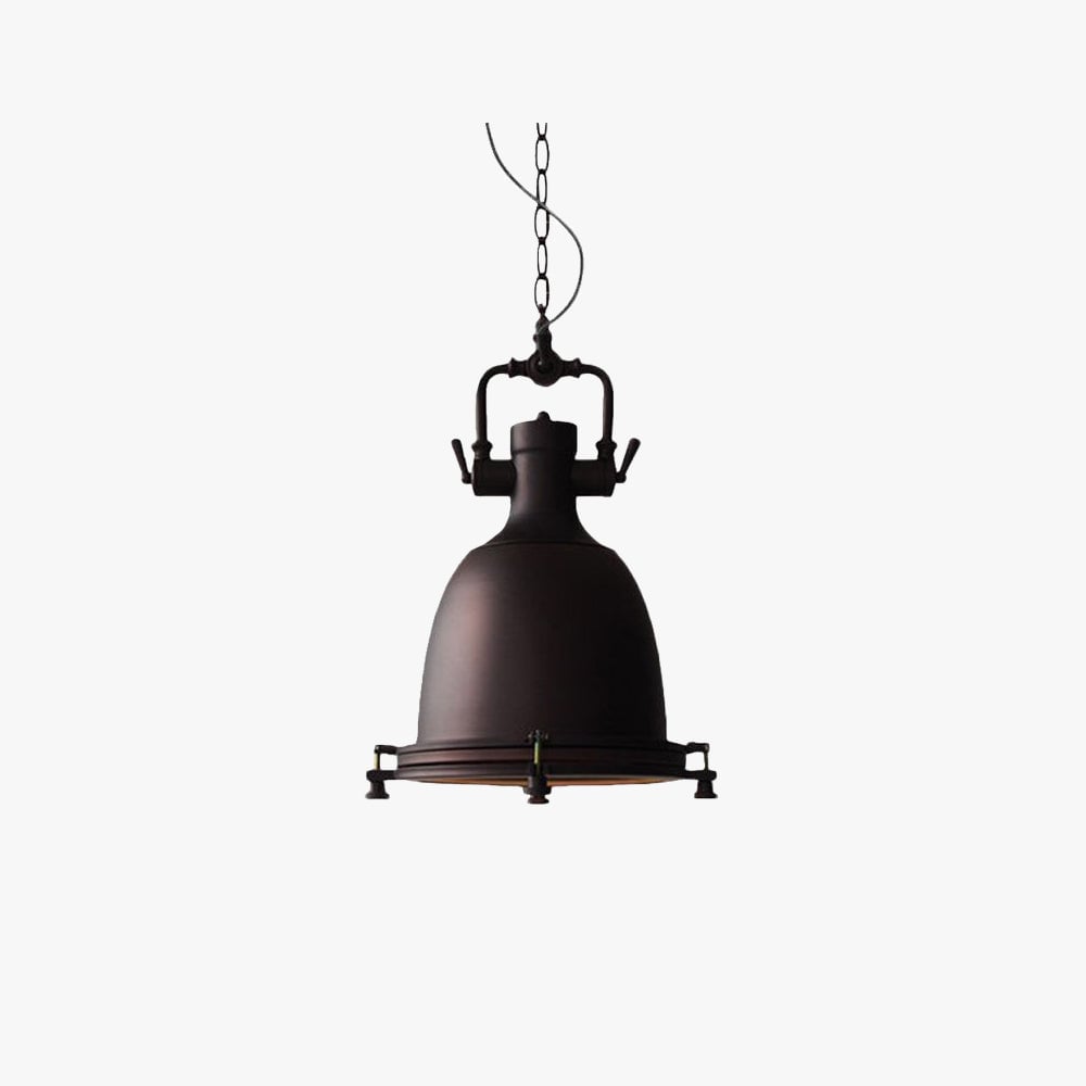 Alessio Rustic Retro Pot Black Metal Pendant Light, 2 Style - Lumpaz
