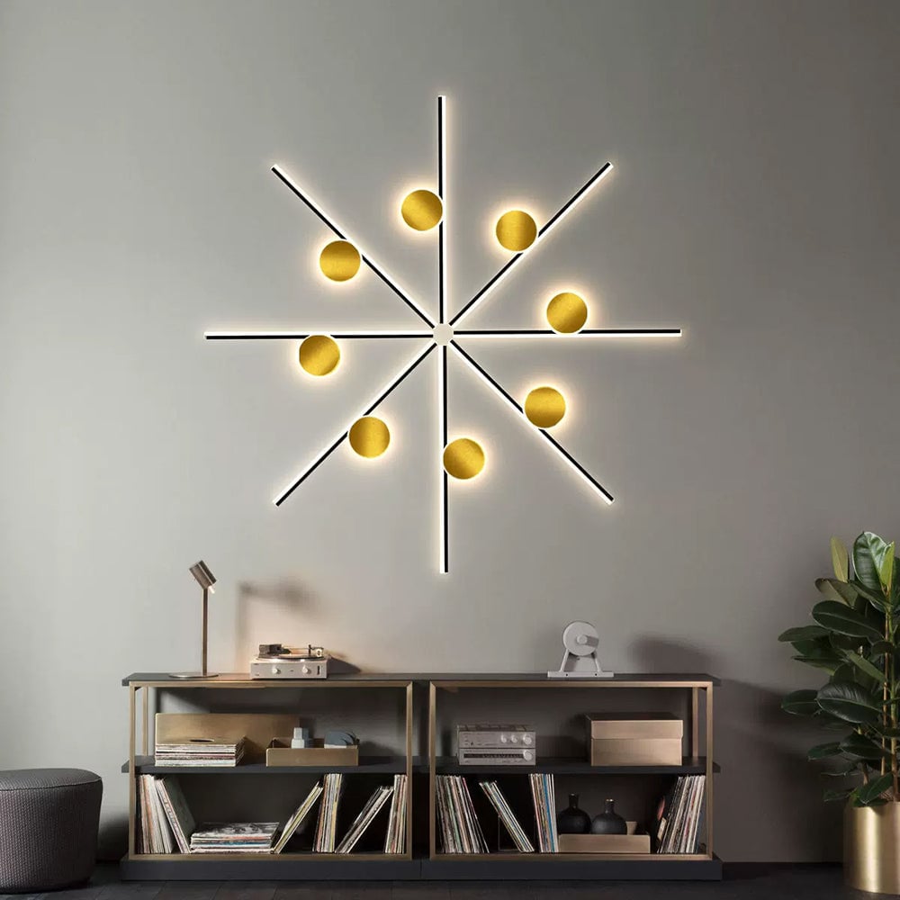 Emyr Modern Simple Circular Line Gold Acrylic Wall Lamp - Lumpaz