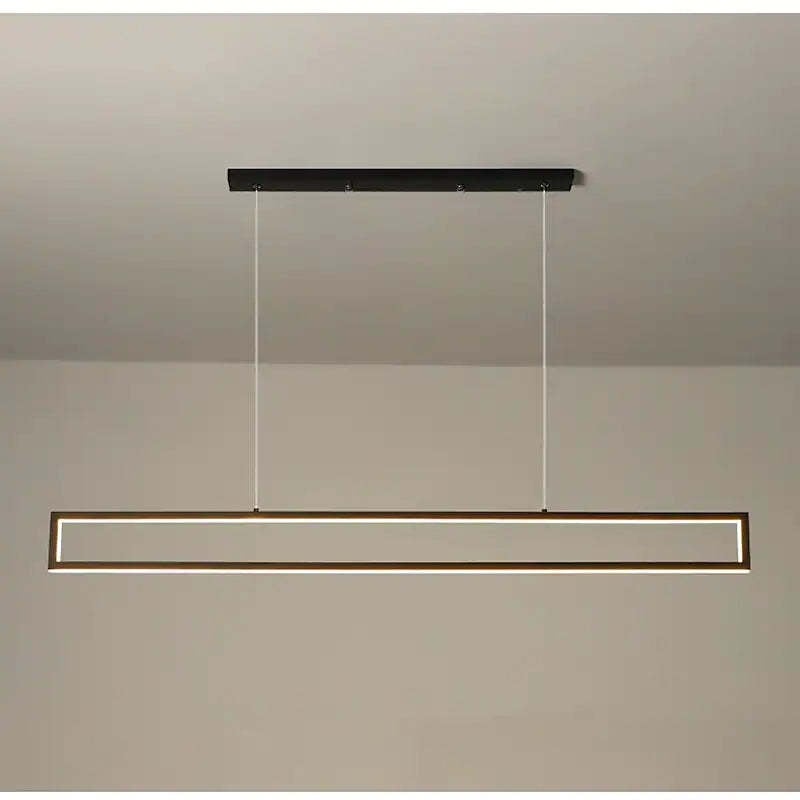 Edge Modern Metal Vertical Rectangular Pendant Light, Black - Lumpaz