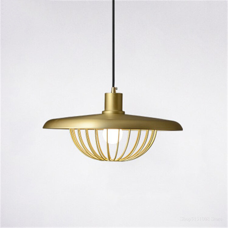 Cairns Modern Nordic Sutle Metal Pendant Light, Gold/Brown/Gray/Brown/Wood - Lumpaz