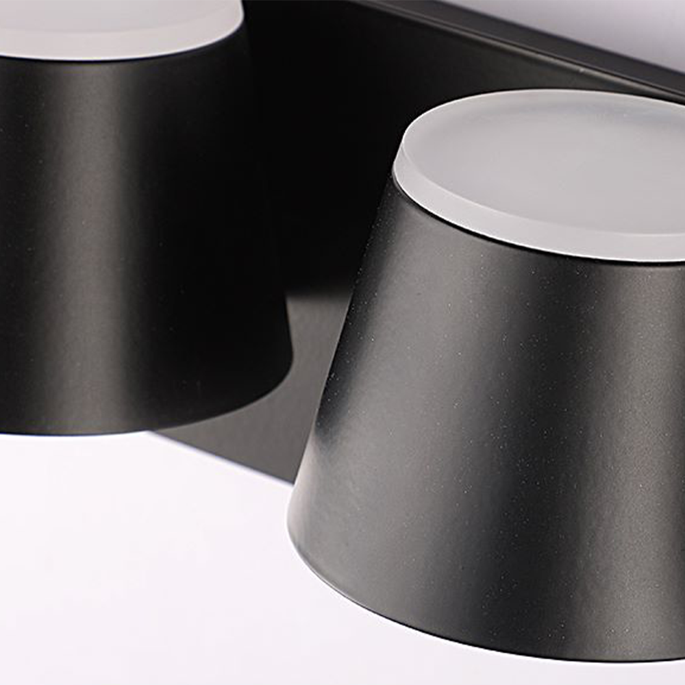 Cooley Modern Cylindrical Metal Mirror Front Wall Lamp, Black - Lumpaz