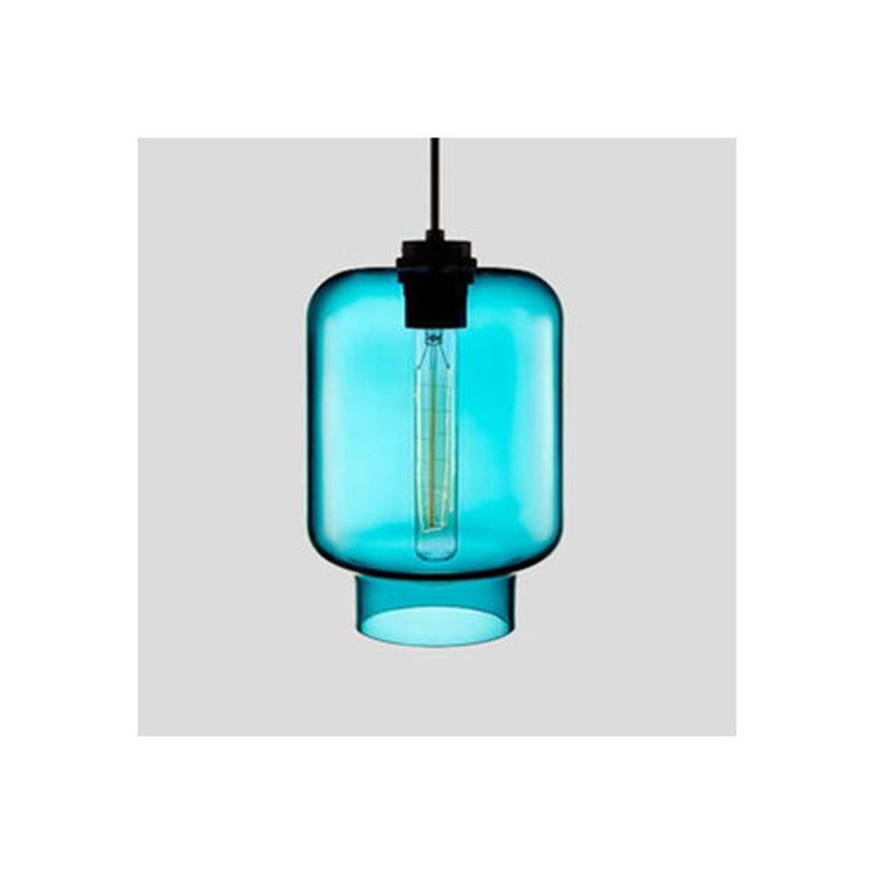 Zaid Modern Art Deco LED Cylindrical Metal/Glass Pendant Light - Lumpaz