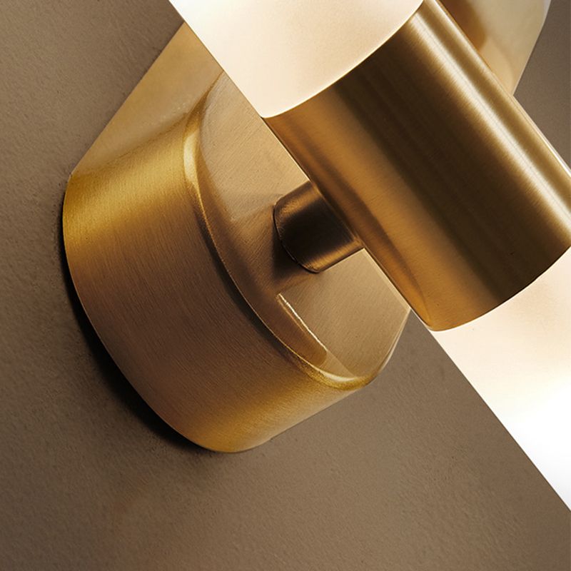 Leigh Modern Cylindrical Metal Led Wall Lamp, Gold - Lumpaz